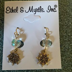 Ethel & Myrtle Inc Dangling Ship Wheel Earrings